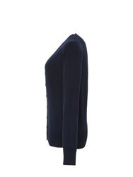 Womens/Ladies Essential Acrylic Cardigan - Navy