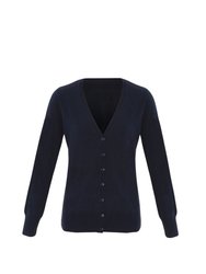 Womens/Ladies Essential Acrylic Cardigan - Navy - Navy