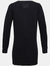 Womens/Ladies Longline V Neck Knitted Cardigan - Charcoal