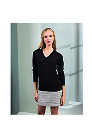 Womens/Ladies V-Neck Knitted Sweater / Top - Black