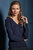 Womens/Ladies V-Neck Knitted Sweater / Top - Navy - Navy
