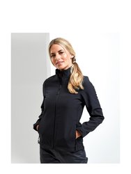 Womens/Ladies Windchecker Recycled Printable Soft Shell Jacket - Black