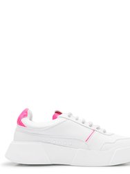 White/Pink Lace Up Sneaker - White/Pink