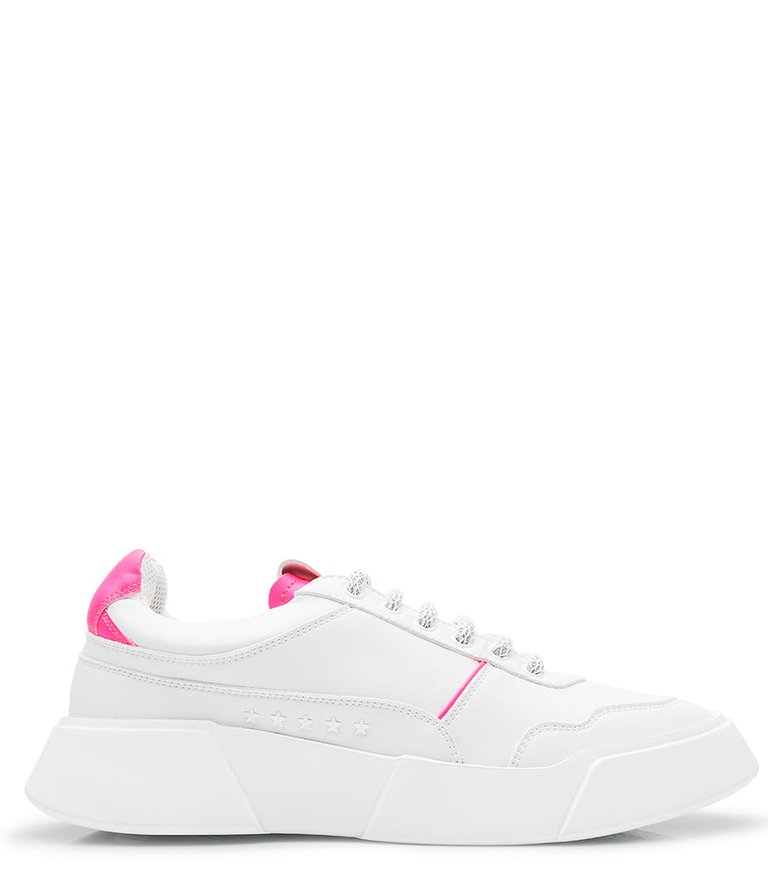 White/Pink Lace Up Sneaker - White/Pink