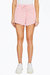 Checkered-Print Woven High-Waisted Short In Pink - Pink