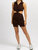 Collared Cutout Mini Dress In Chocolate - Chocolate