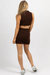 Collared Cutout Mini Dress In Chocolate