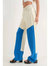 Color Blocked Long Pants In Ivory/Blue