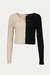 Colorblock Cardigan In Beige/Black