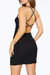 Floral-Embellished Open-Back Stretch-Jersey Mini Dress In Black