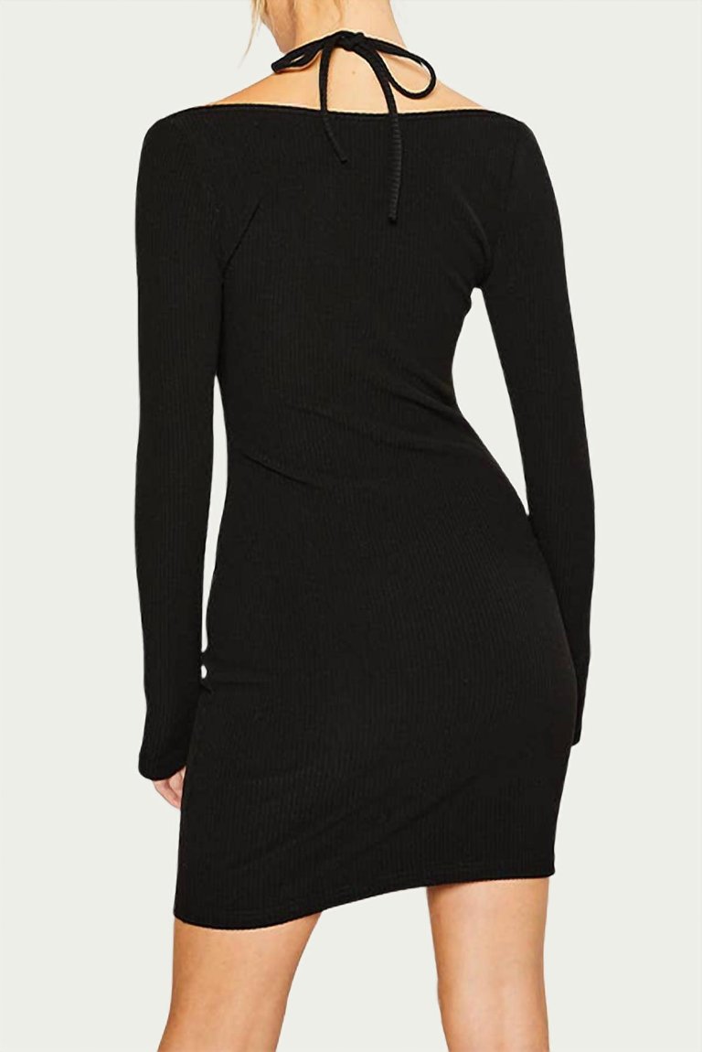 Halter-Neck Mini Dress In Black