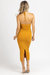 Halter Tie Midi Dress In Mustard