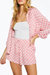 Oversized Checkered-Print Woven Shirt In Pink