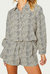 Oversized Zebra-Print Textured Shirt In Beige/Black - Beige/Black