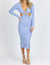 Peri Long Sleeve O-Ring Midi Dress In Blue