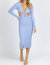 Peri Long Sleeve O-Ring Midi Dress In Blue