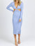 Peri Long Sleeve O-Ring Midi Dress In Blue - Blue