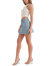 Rhinestone Mini Skirt In Washed Denim