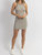 Sunrays Two Tone Mini Dress In Taupe - Taupe