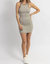 Sunrays Two Tone Mini Dress In Taupe