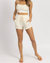 Terrycloth Crop And Shorts Set In Cream