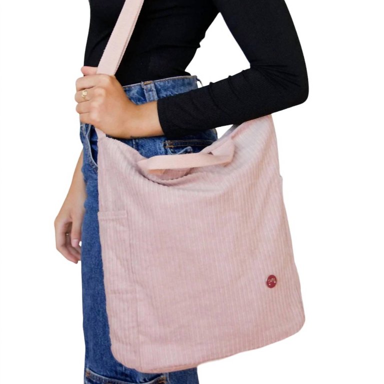 Carter Corduroy Crossbody Bag In Pink - Pink