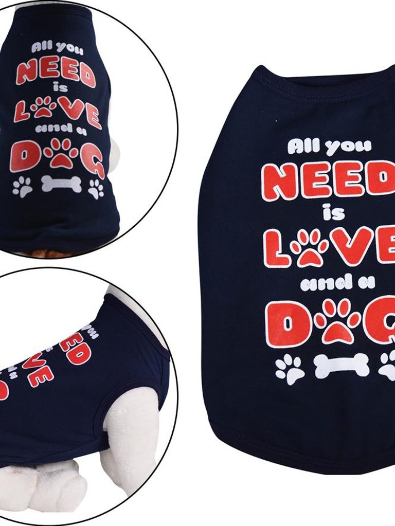 All you Need is Love and a Dog | Dog Shirt - Navy Blue