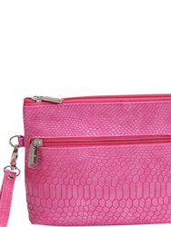 Cosmetic Bag French 75 Design - Pink Reptilian