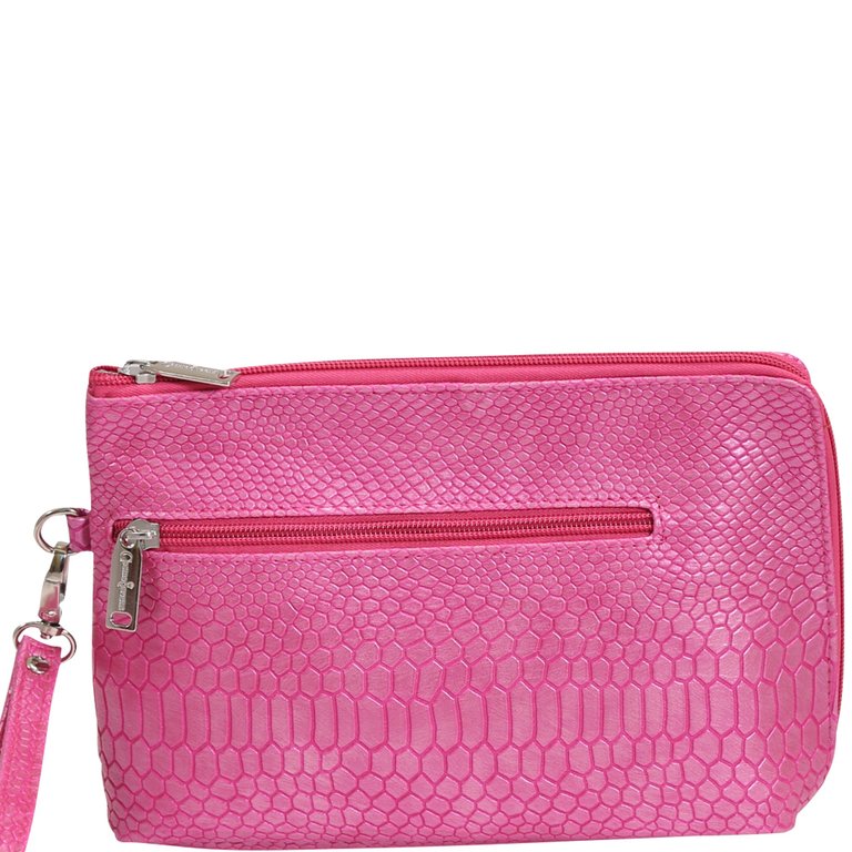 Cosmetic Bag French 75 Design - Pink Reptilian