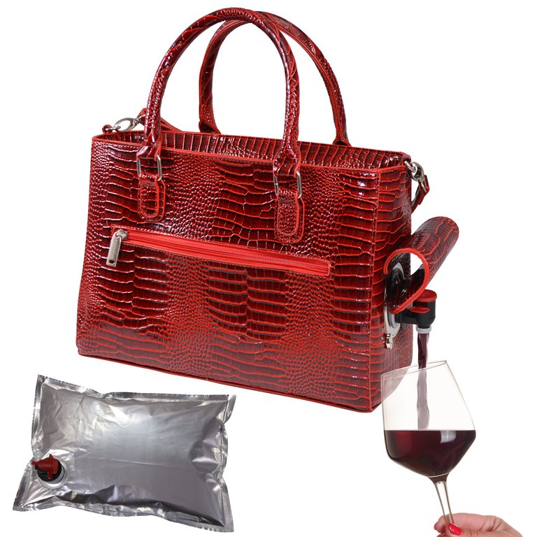 Drink Purse Croc Design - Red Croc