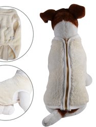 Faux Sheep Fur Dog Vest - White Fur