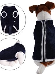 Faux Sheep Fur Dog Vest - Navy Blue Fur