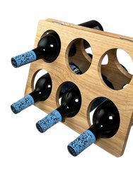 Foldable 6 Bottle Wine Rack