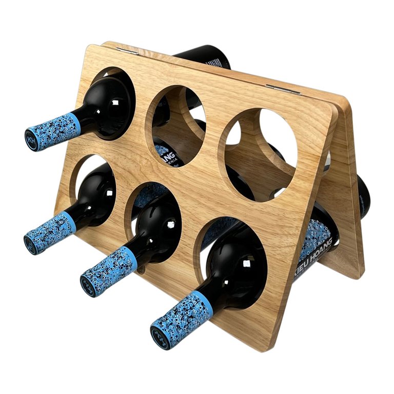 Foldable 6 Bottle Wine Rack