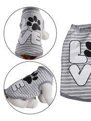 Love Design Dog Shirt - Grey Stripe