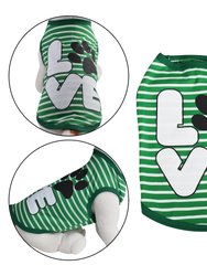 Love Design Dog Shirt - Green Stripe