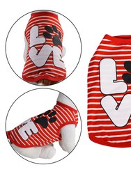 Love Design Dog Shirt - Red Stripe