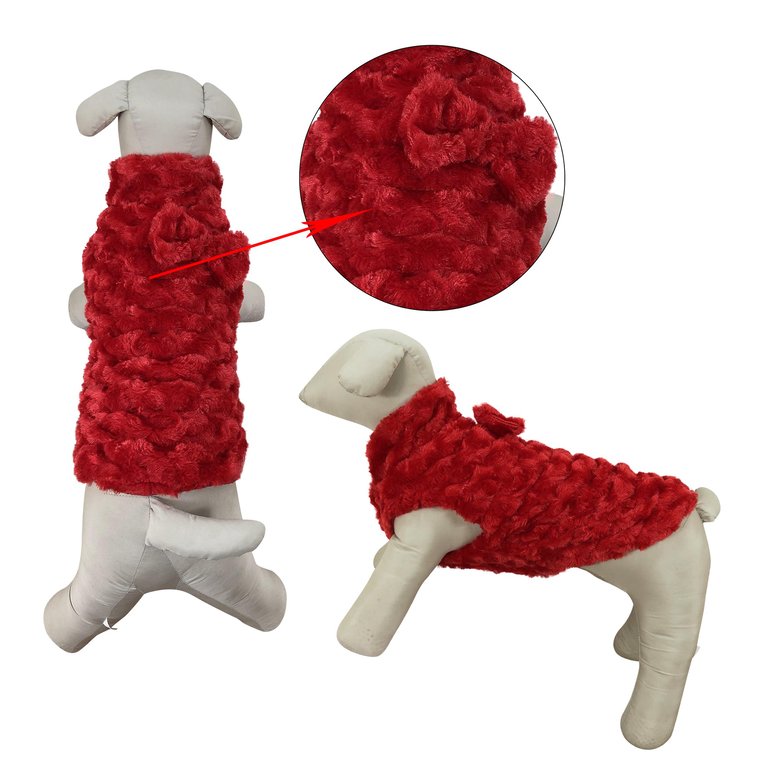 Luxury Faux Fur Winter Dogs Coat - Red