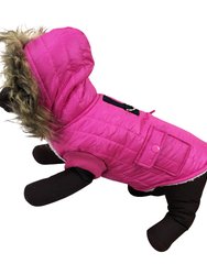 Parka Fleece Lined Dog Jacket With Leash Ring