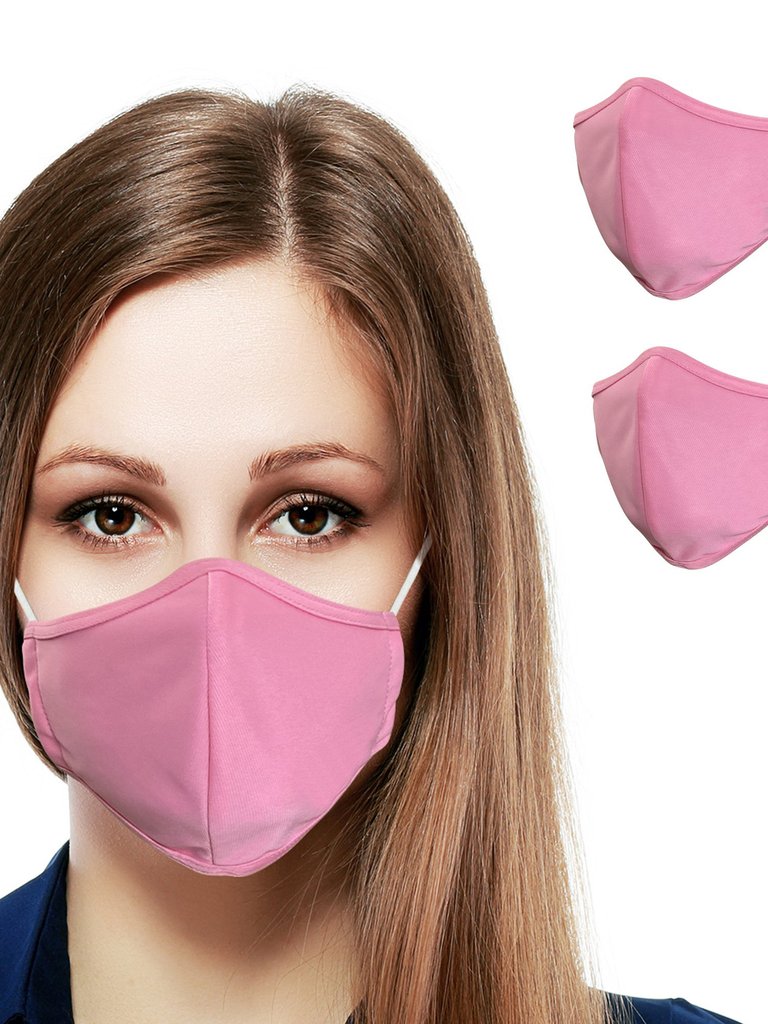 Reusable Plain Face Mask for Adults (2-pack) - Pink