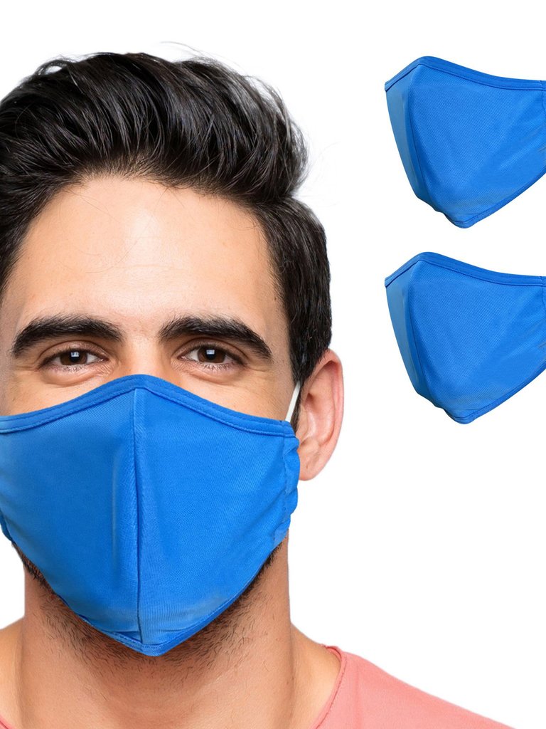 Reusable Plain Face Mask for Adults (2-pack) - Blue