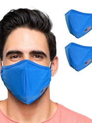 Reusable Plain Face Mask for Adults (2-pack) - Blue with Flag