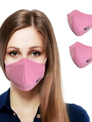 Reusable Plain Face Mask for Adults (2-pack) - Pink with Flag
