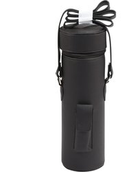 Single Bottle Carrier Enclave Design - Black Faux Leather