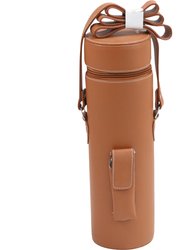 Single Bottle Carrier Enclave Design - Brown Leather