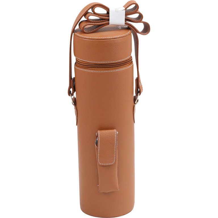 Single Bottle Carrier Enclave Design - Brown Leather
