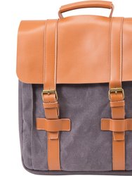 Three Bottle Leather Wine Backpack Treo Design - Grey