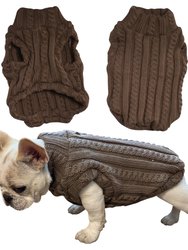 Turtleneck Dog Sweater - Brown Sweater