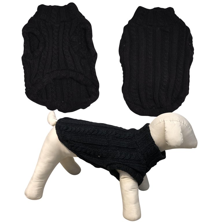 Turtleneck Dog Sweater - Black Sweater