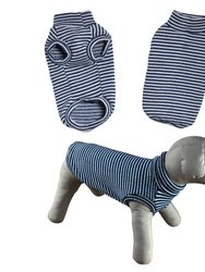 Turtleneck Dog Sweater - Blue Stripe Sweater